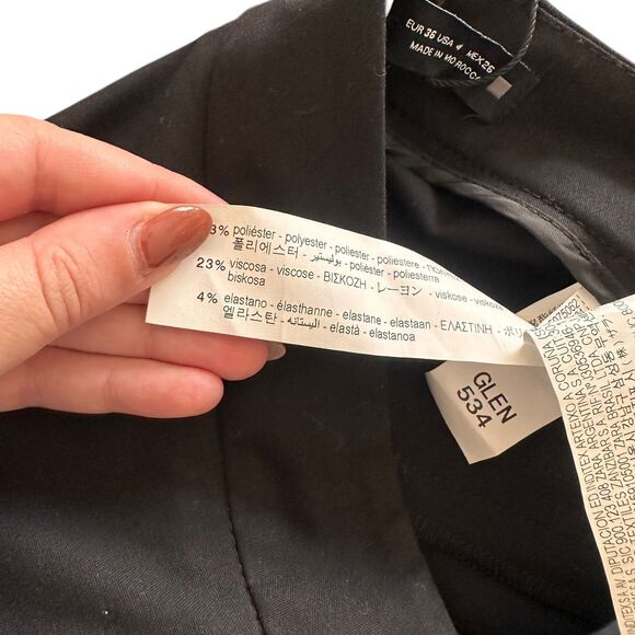 ZARA Pleated Ankle Trouser Black NWT Sz 4 - Picture 5 of 5